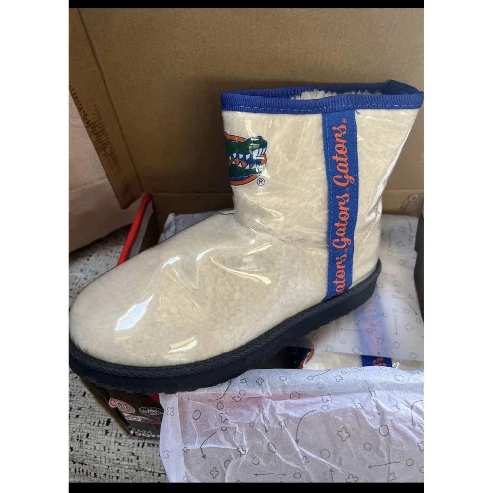 NEW Womens NCAA Florida Gators Team Mascot Sherpa Lined Rain Boots sz 7
